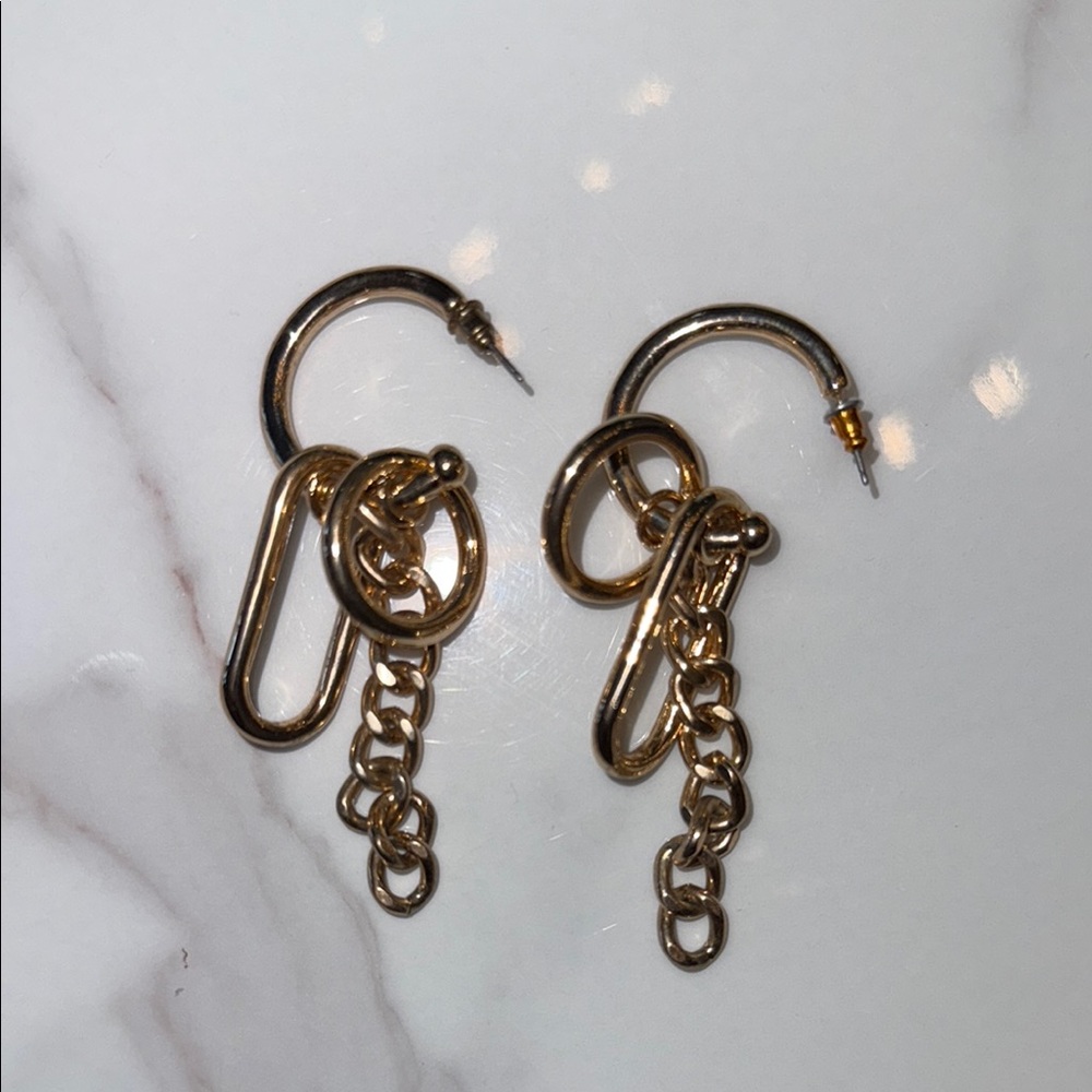 Gold Chain Hoop Earrings
